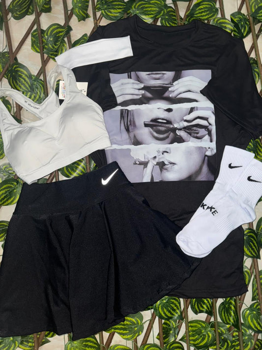 Set Bad Girl 5 piezas (Falda short)